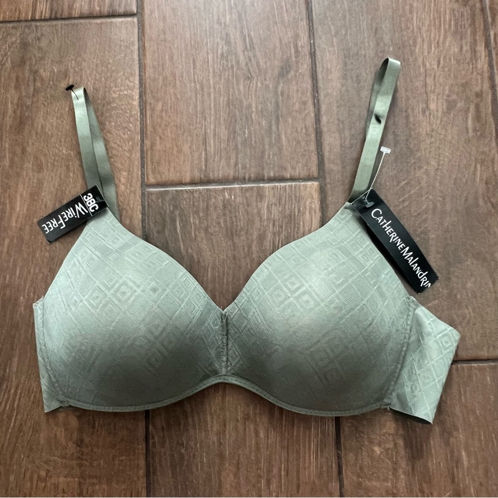 Catherine Malandrino Olive Green Bra 38C Style BR3-CM045 New w/Tags Wire Free